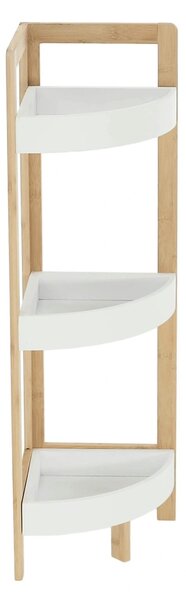 Etajera FONG, alb/stejar natural, 23x23x77 cm
