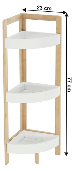 Etajera FONG, alb/stejar natural, 23x23x77 cm