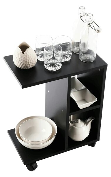 Masuta ABBAS NEW, negru, DTD laminat, 40x24x50 cm