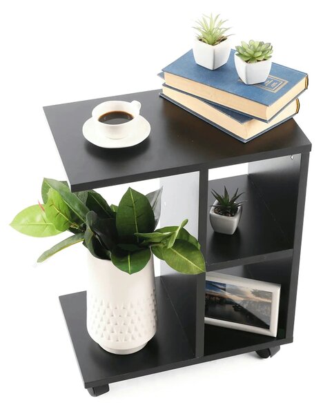 Masuta ABBAS NEW, negru, DTD laminat, 40x24x50 cm