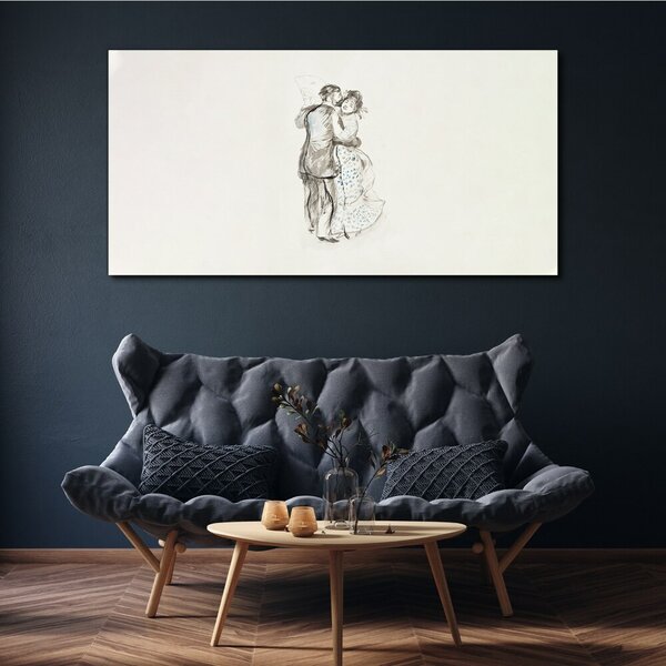 Tablou canvas schiță de cuplu