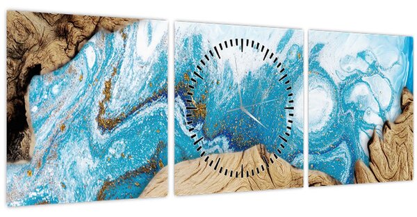 Tablou - Lemn (cu ceas) (90x30 cm)