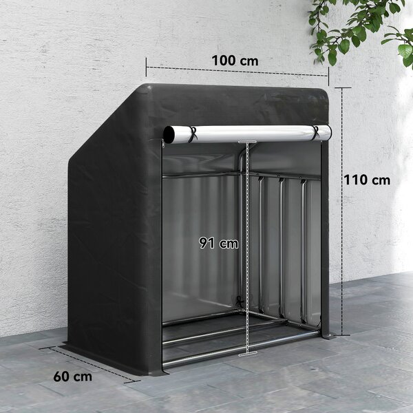 Outsunny Suport de Lemne de Exterior din Oțel cu Acoperire Impermeabilă 100x60x110 cm | Aosom Romania