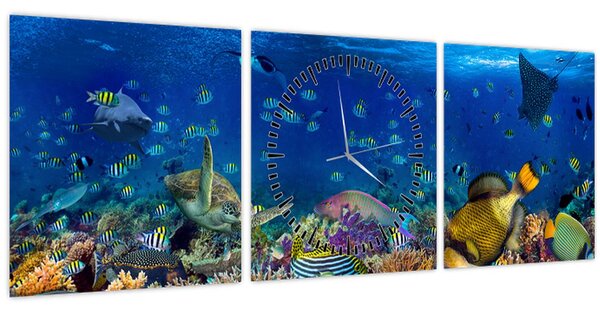 Tablou - Ocean (cu ceas) (90x30 cm)