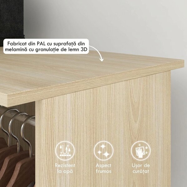 HOMCOM Dulap cu 5 Rafturi și 6 Roți, 120x40x128 cm, Negru | Aosom Romania