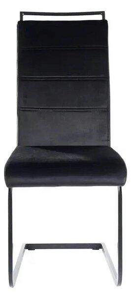 Scaun H441, negru, stofa catifelata/metal, 41x42x102 cm
