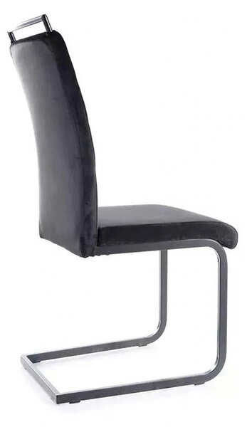 Scaun H441, negru, stofa catifelata/metal, 41x42x102 cm