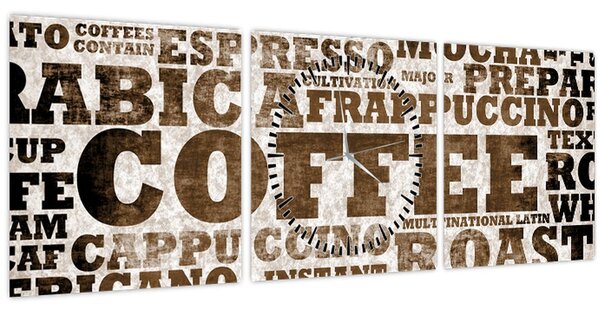 Tablou - Cafea (cu ceas) (90x30 cm)