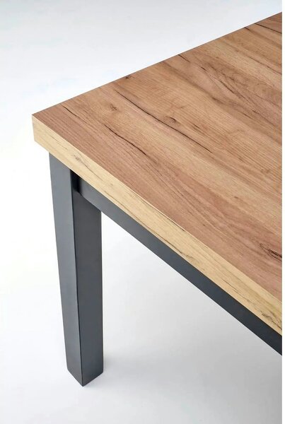 Masa extensibila TIAGO, stejar/negru, 140/220x80x76 cm