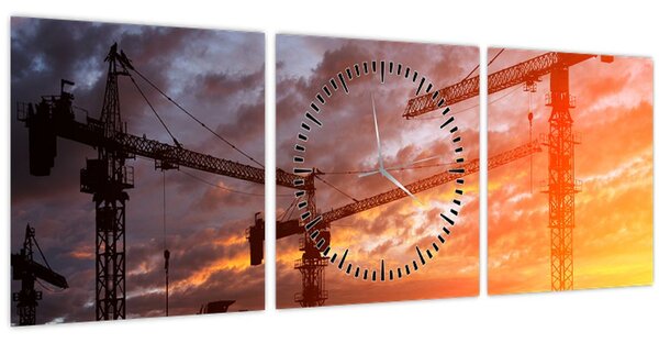 Tablou - Șantier de construcții (cu ceas) (90x30 cm)