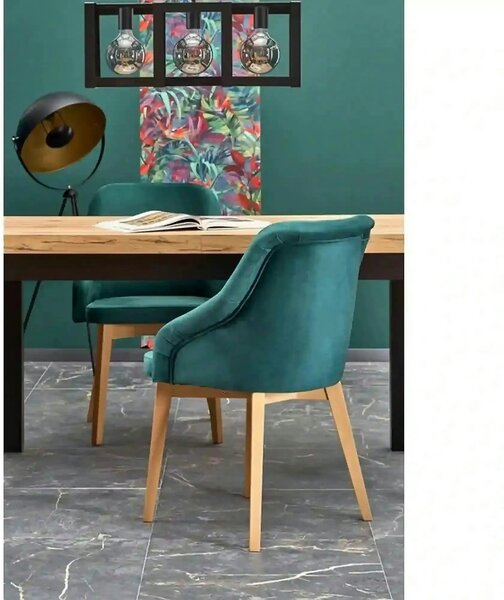 Masa extensibila TIAGO, stejar/negru, 140/220x80x76 cm