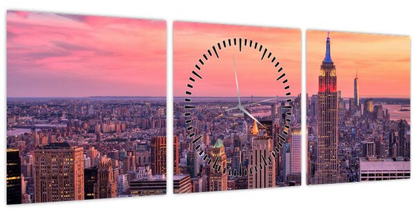 Tablou - New York (cu ceas) (90x30 cm)