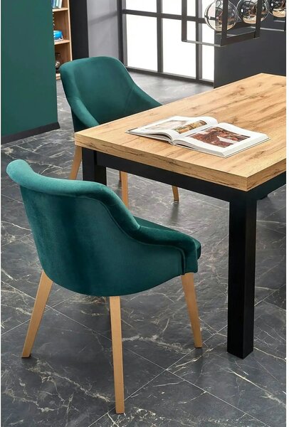 Masa extensibila TIAGO, stejar/negru, 140/220x80x76 cm