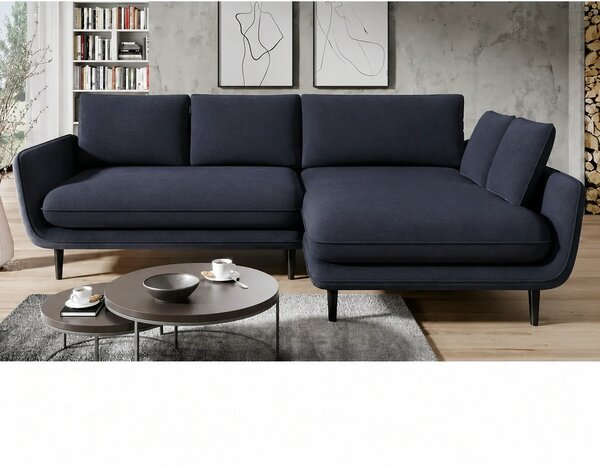 Coltar extensibil SOLANO, sezlong dreapta, stofa clasica albastru inch