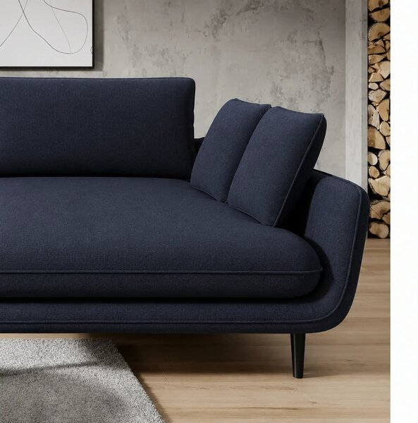 Coltar extensibil SOLANO, sezlong dreapta, stofa clasica albastru inch