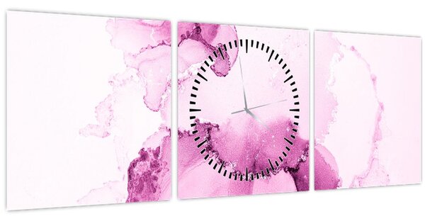 Tablou - Decor roz (cu ceas) (90x30 cm)
