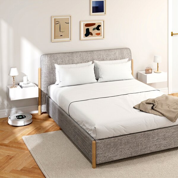 HOMCOM Set de 2 Noptiere Suspendate pentru Dormitor cu Sertar, 40x30x15 cm, Alb | Aosom Romania