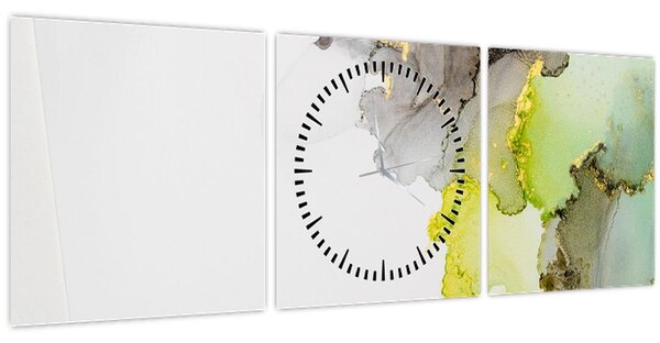 Tablou - Arta abstractă în cerneală (cu ceas) (90x30 cm)