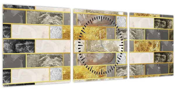 Tablou - Decor cu texturi (cu ceas) (90x30 cm)