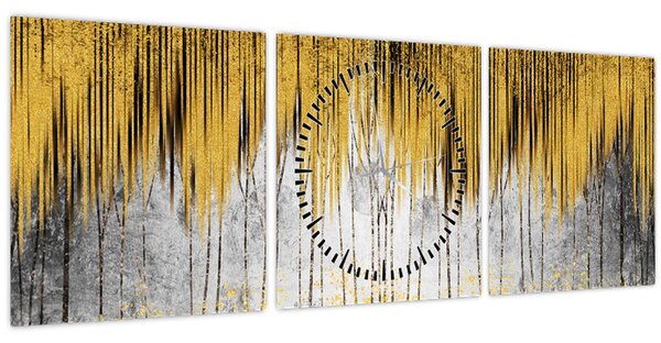 Tablou - Linii de aur (cu ceas) (90x30 cm)