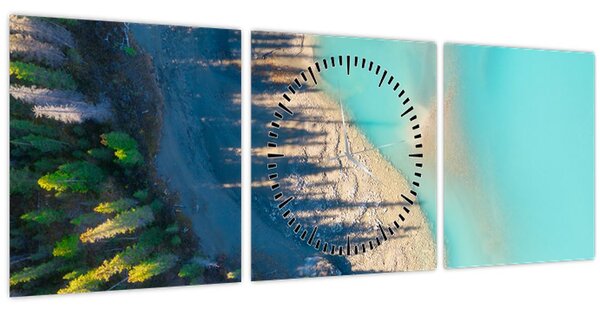 Tablou - Vedere la lac (cu ceas) (90x30 cm)