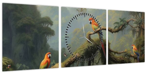 Tablou - Pădure tropicală (cu ceas) (90x30 cm)