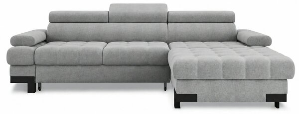 Coltar extensibil cu lada SELVA MINI, sezlong dreapta, stofa catifelat