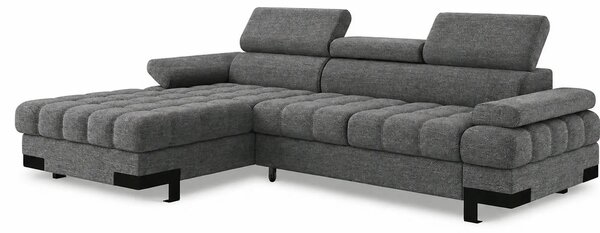 Coltar extensibil SELVA MINI, sezlong stanga, stofa clasica gri - Aust