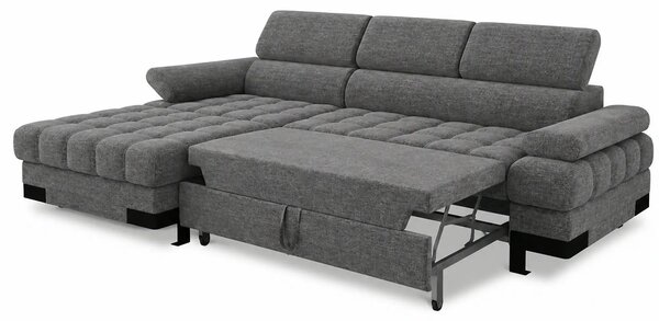 Coltar extensibil SELVA MINI, sezlong stanga, stofa clasica gri - Aust