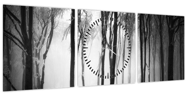 Tablou - Lup în pădurea întunecată (cu ceas) (90x30 cm)