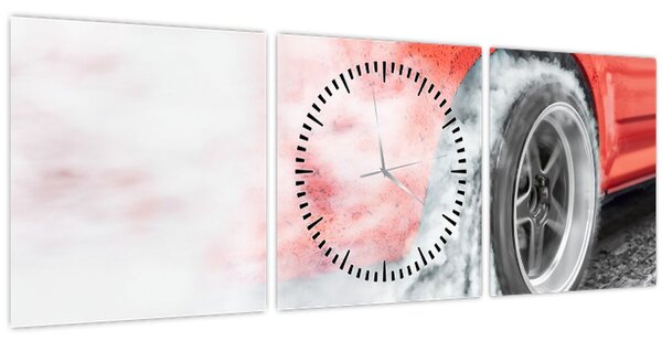 Tablou - Mașină de curse (cu ceas) (90x30 cm)