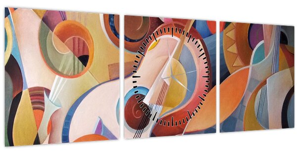 Tablou - Abstract muzical (cu ceas) (90x30 cm)