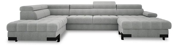 Coltar extensibil SELVA XL, sezlong stanga, stofa clasica gri - Austin