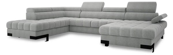 Coltar extensibil SELVA XL, sezlong stanga, stofa clasica gri - Austin