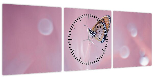 Tablou - Fluturele (cu ceas) (90x30 cm)