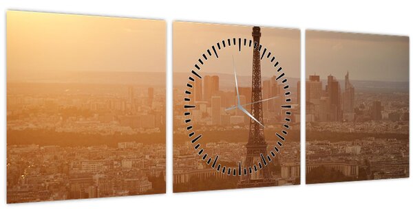 Tablou - Turnul Eiffel (cu ceas) (90x30 cm)