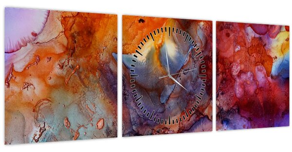 Tablou - Abstract Ink Art (cu ceas) (90x30 cm)