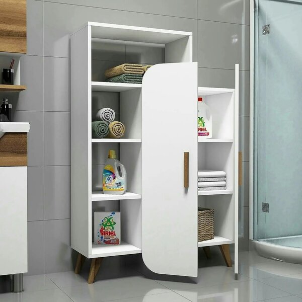 Dulap FORM, alb, PAL melaminat, cu 2 usi, 90x32x132 cm