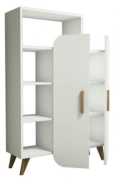 Dulap FORM, alb, PAL melaminat, cu 2 usi, 90x32x132 cm