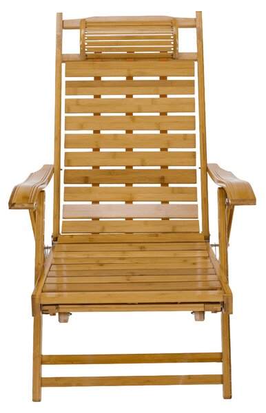 KONDELA Scaun de grădină, natural, bambus, URSEL