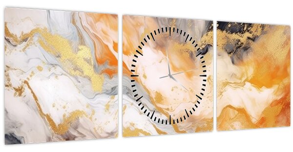 Tablou - Fond marmorat (cu ceas) (90x30 cm)