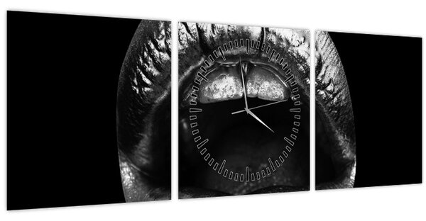 Tablou - Buze lucioase (cu ceas) (90x30 cm)