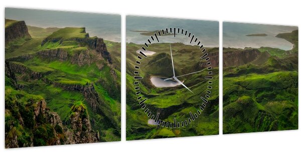 Tablou - Quiraing, Scoția (cu ceas) (90x30 cm)