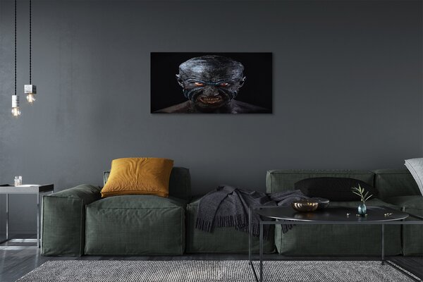 Tablouri canvas O figură chel teribil cu ochii roșii