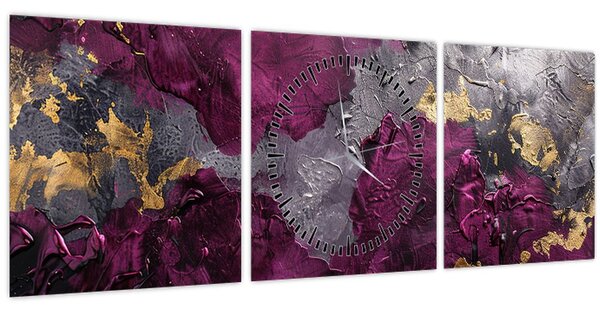 Tablou - Texturizarea abstracției (cu ceas) (90x30 cm)