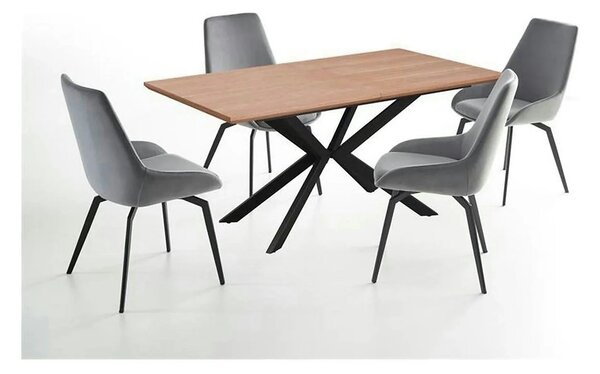 Masa extensibila LEGARTO, stejar/negru, 160/200x90x76 cm