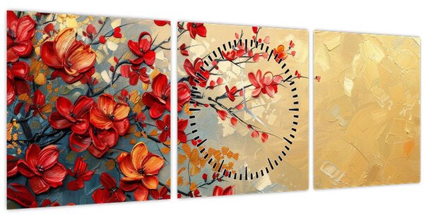 Tablou - Copac înflorit (cu ceas) (90x30 cm)