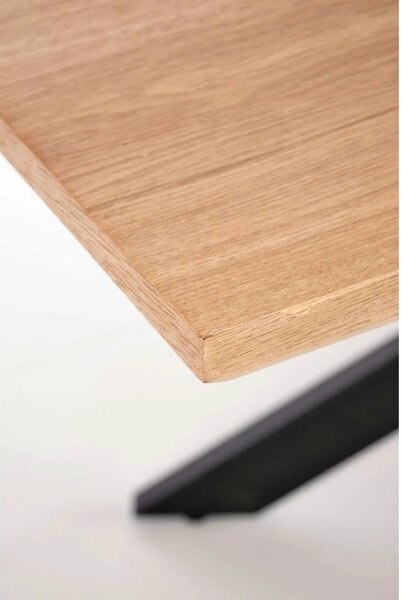 Masa extensibila LEGARTO, stejar/negru, 160/200x90x76 cm