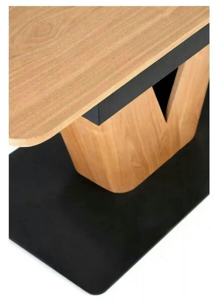 Masa extensibila UMBERTO, stejar/negru, 160/200x90x77 cm