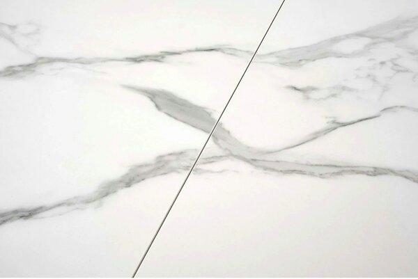 Masa living extensibila alba VIVALDI, ceramica/metal, 160/200x90x78 cm